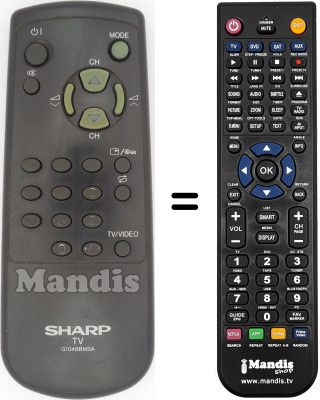 Replacement remote control Sharp 37 AM 24S