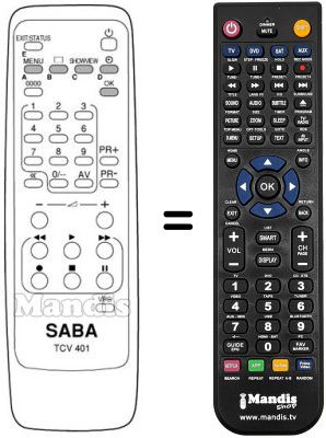 Replacement remote control Saba S 20 VB 12 A
