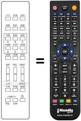 Replacement remote control 245 6245-21