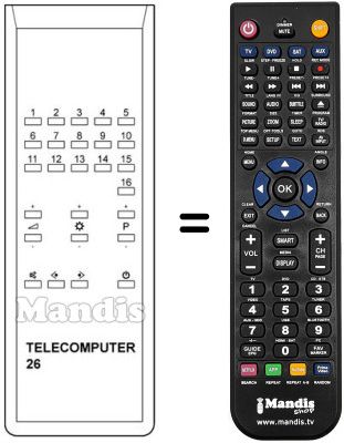 Replacement remote control TELECOMPUTER 26