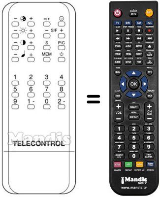 Replacement remote control TELECONTROL