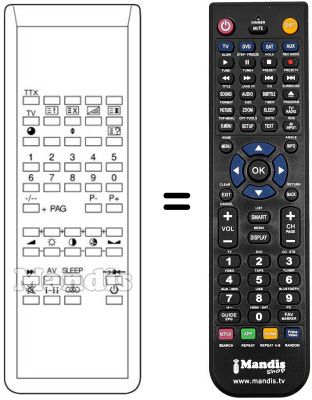 Gleichwertige Fernbedienung TM 90 OSD