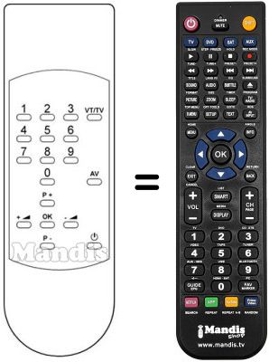 Replacement remote control TV 552