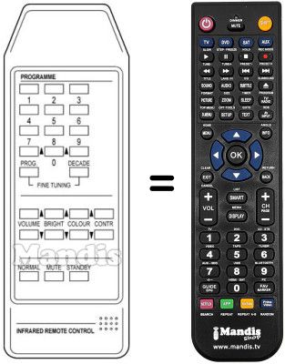 Replacement remote control RBM TVC 19 PROGR