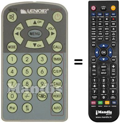 Replacement remote control Lenoir TVC 53 LCD