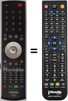 Replacement remote control Toshiba 47 WLT 66 Replacement remote control Toshiba 47 WLT 66