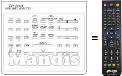 Gleichwertige Fernbedienung TP 630