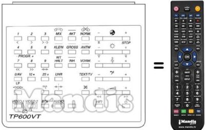 Gleichwertige Fernbedienung TP 600 VT