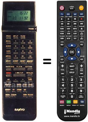 Gleichwertige Fernbedienung Sanyo VHR-D4800 I