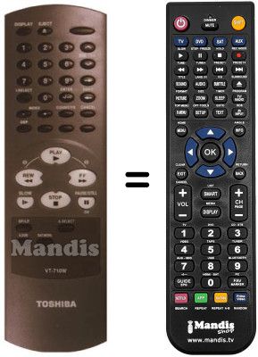 Replacement remote control Toshiba V 720 W Replacement remote control Toshiba V 720 W