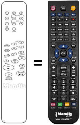 Replacement remote control White Westinghouse VTR 4061