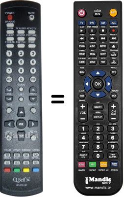 Gleichwertige Fernbedienung Q.BELL QBT 42 DA