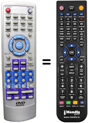 Replacement remote control AUDIOLA DVD 1012