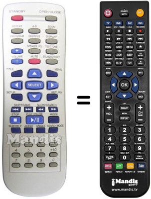 Replacement remote control Vestel DVD AV RECEIVER