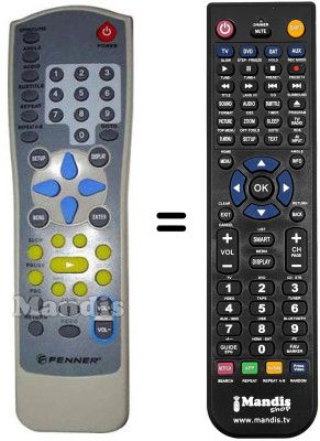 Replacement remote control Fenner DVD 60