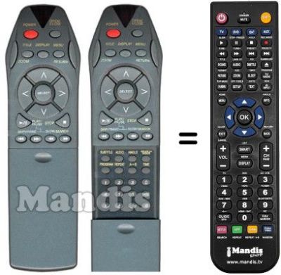 Replacement remote control Wegavox WV DVD A 2310