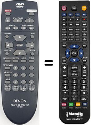Gleichwertige Fernbedienung Denon DVD 800