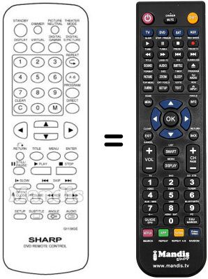 Replacement remote control Sharp DV 890 S