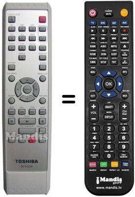 Replacement remote control Toshiba D-R 265 SF Replacement remote control Toshiba D-R 265 SF