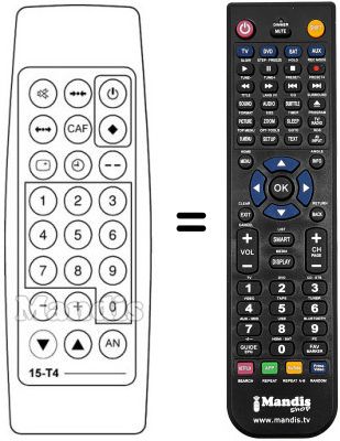 Replacement remote control Philco 15T4