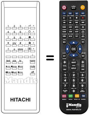 Replacement remote control Hitachi C15-P-110VT