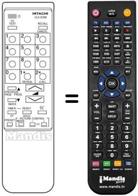 Replacement remote control Hitachi 2572282