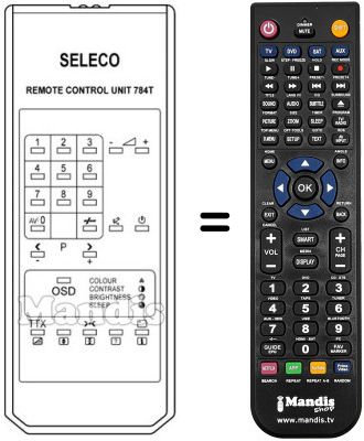 Replacement remote control Seleco 21SM429