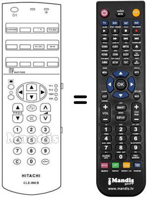 Replacement remote control Hitachi CP2984TAN