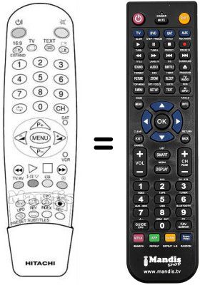 Replacement remote control Hitachi CL2848TAN