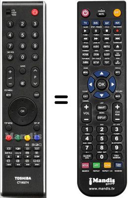 Replacement remote control Toshiba 37C3000PG Replacement remote control Toshiba 37C3000PG