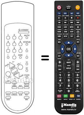 Replacement remote control Protech CTV2105RT