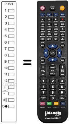 Replacement remote control Daewoo EUR50100