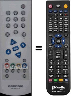 Replacement remote control Grundig P37-1201 / 5TOP