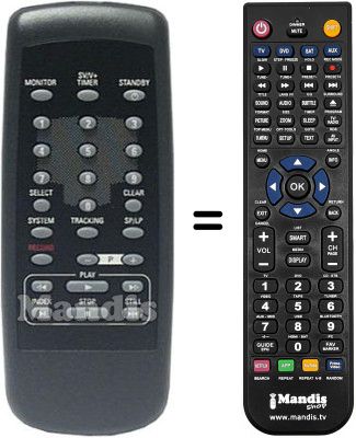 Replacement remote control Grundig GV6400HI-FI