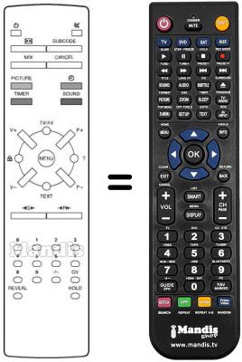 Gleichwertige Fernbedienung REMCON114 Gleichwertige Fernbedienung REMCON114