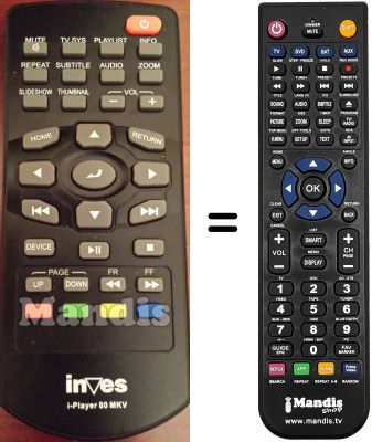 Replacement remote control INVES SUP8530