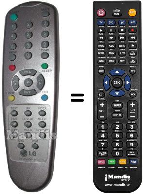 Replacement remote control LG 6710V00044K