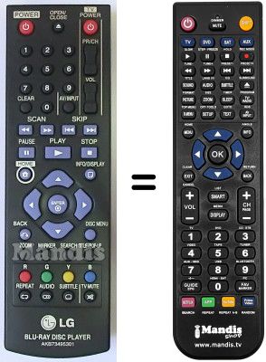 Replacement remote control LG BD650