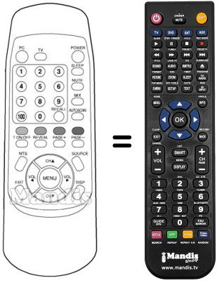 Replacement remote control RELISYS REMCON016