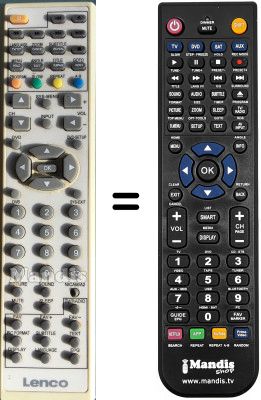 Gleichwertige Fernbedienung Lenco DVL1953ADWHITE