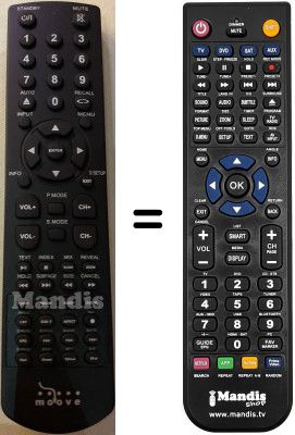 Replacement remote control Moove TV155+V1