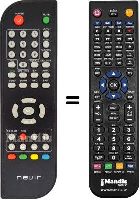 Replacement remote control Nevir NVR2590DUG HD