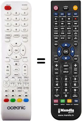 Gleichwertige Fernbedienung Oceanic Ocealed240816W7