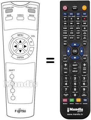 Replacement remote control Fujitsu P50XCA11