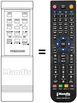 Gleichwertige Fernbedienung Thorn FV20B