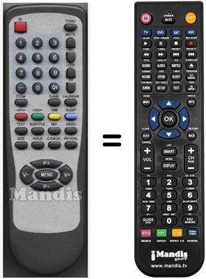 Gleichwertige Fernbedienung RC-PT2007