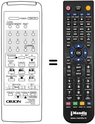 Gleichwertige Fernbedienung RC44