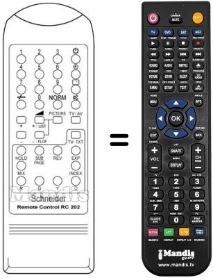Replacement remote control RC202
