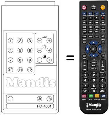 Replacement remote control RC4001
