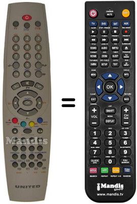 Replacement remote control United TVD4042